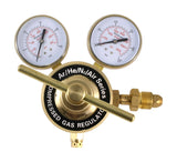 High-flow inert-gas regulator with dual gauges