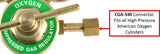 CGA-540 inlet connection for high-flow oxygen regulator