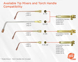 J-63 mixer and Harris-style torch-handle compatibility chart