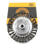 SÜA 6-inch knotted wire wheel brush and yellow packaging