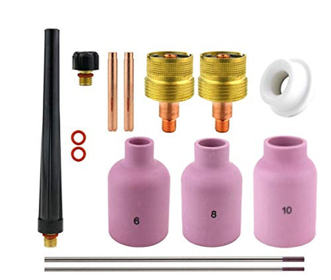 Large gas-lens kit for WP-9/20 with cups 6, 8 and 10 and tungsten