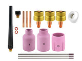 Large gas-lens kit for WP-9/20 with cups 8, 10 and 15 and tungsten