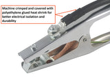 Large ground clamp cable termination close-up