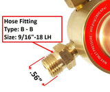 LDB fuel-gas regulator 9/16-18 LH hose fitting