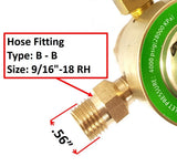 LDB oxygen regulator 9/16-18 RH hose fitting