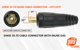 LDTI-917F inline Dinse 35-70 connector dimensions