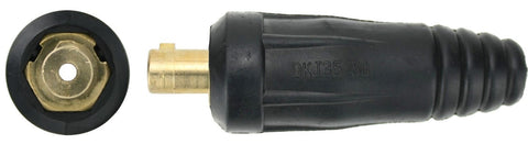 LDTI-917F inline-gas Dinse 35-70 TIG plug, front and side views
