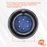 Lincoln-compatible 6-pin TIG signal connector close-up