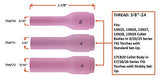 Long ceramic TIG cups 3L, 4L and 5L with dimensions