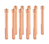 Six long 10N-series TIG collets for 17/18/26 torches