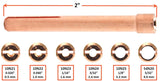 Two-inch 10N-series TIG collet dimensions and tungsten diameter chart