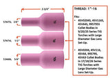 Long large-diameter gas-lens cups 6L, 8L and 10L dimension chart