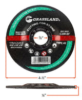 Masonry Cut-Off Wheel, 4-1/2 x 1/8 x 7/8, T42: dimension and profile diagram