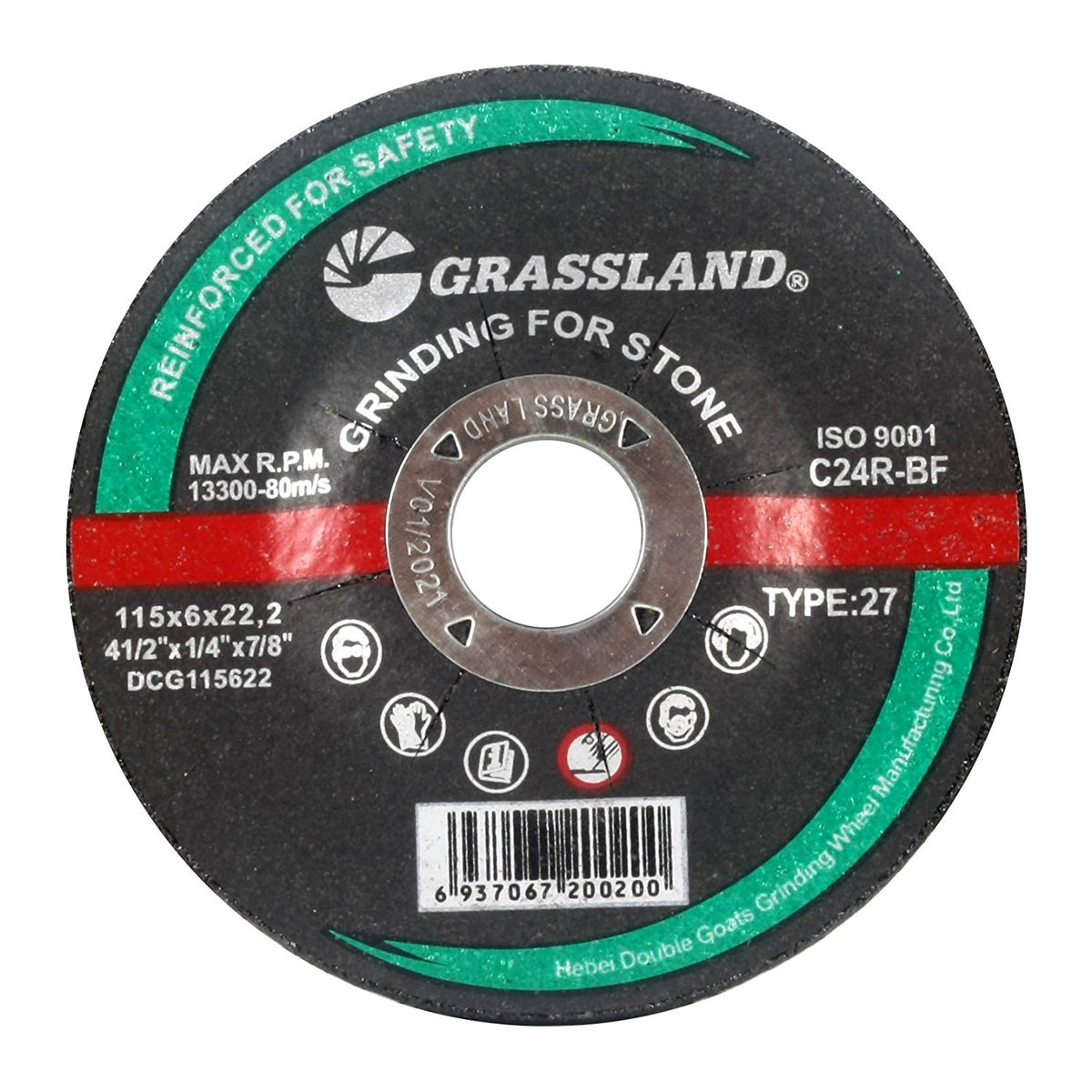 Masonry Grinding Wheel, 4-1/2 x 1/4 x 7/8, T27: label side