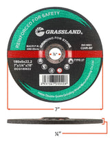 Masonry Grinding Wheel, 7 x 1/4 x 7/8, T27: dimension and profile diagram