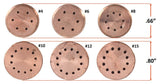 MFA heating head comparison for sizes 4, 6, 8, 10, 12 and 15