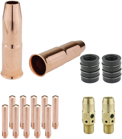 MIG kit with 24A nozzles, 14 tips, 54A diffusers and 34A insulators