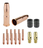 MIG kit with 24A nozzles, 14T tips, 54A diffusers and 34A insulators