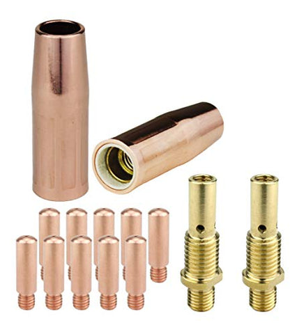 MIG kit with two 21 nozzles, ten 11H heavy-duty tips and two 35-50 diffusers
