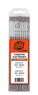 Mixed-diameter brown-tip tungsten electrode pack