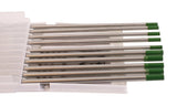 Mixed-diameter green-tip tungsten in open case