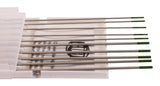 Mixed-size thin green-tip tungsten electrodes in case