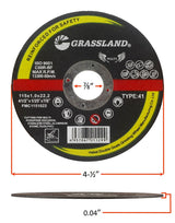 Multi-Purpose Cut-Off Wheel, 4-1/2 x 0.04 x 7/8, T41: dimension and profile diagram