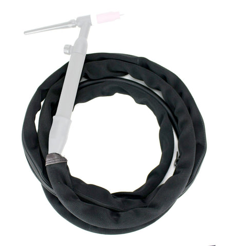 Nylon TIG cable cover illustrated around a coiled torch cable