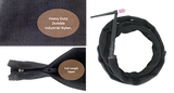 Nylon cable cover fabric and full-length zipper details