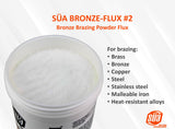 Open bronze-brazing flux jar with application list