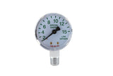 Oxygen 0–15 LPM flow-indicating gauge with bottom mount