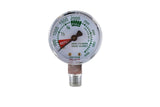 Oxygen high-pressure gauge with green and red face zones