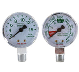 Oxygen flow-indicating and high-pressure gauge pair