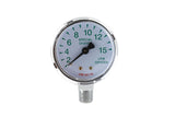 Oxygen flow-indicating gauge, front close-up