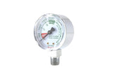 Oxygen high-pressure gauge with chrome case visible