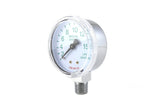 Oxygen flow-indicating gauge, side angle