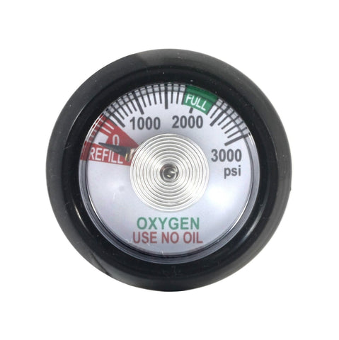 Oxygen pressure gauge dial, 0–3000 psi