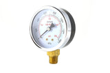 Oxygen regulator low-pressure gauge with case visible, brass bottom mount