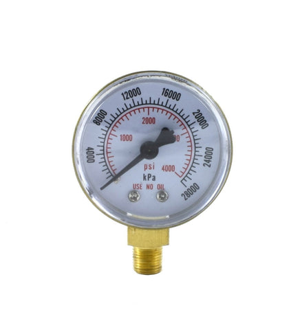 Oxygen regulator high-pressure gauge with brass bottom connection
