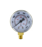 Oxygen high-pressure gauge, angled front view
