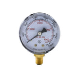 Oxygen high-pressure dial and brass inlet, front view