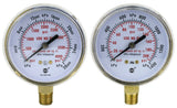 Oxygen regulator high- and low-pressure gauge pair