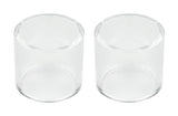 Pair of clear large-diameter quartz TIG cups