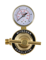 Inert-gas pipeline regulator with single delivery-pressure gauge