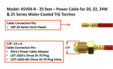 45V04R 25-foot 20-series power cable with 7/8-14 LH adapter fitting