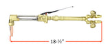 Propane cutting torch showing 18.5-inch length