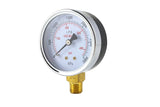Propane regulator high-pressure gauge with case visible, brass bottom mount