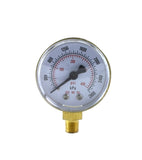 Propane regulator high-pressure gauge with brass bottom inlet