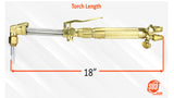 Propane torch showing 18-inch assembled length