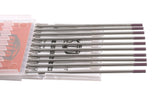 Purple-tip tri-element tungsten rods in open case
